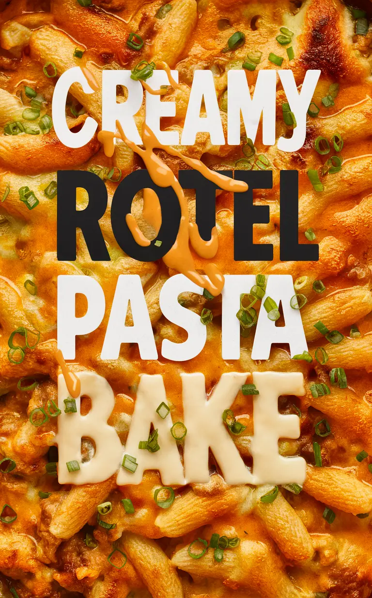 Creamy pasta recipe, Rotel pasta bake, Cheese pasta bake, Spicy pasta dish, Tomato pasta bake