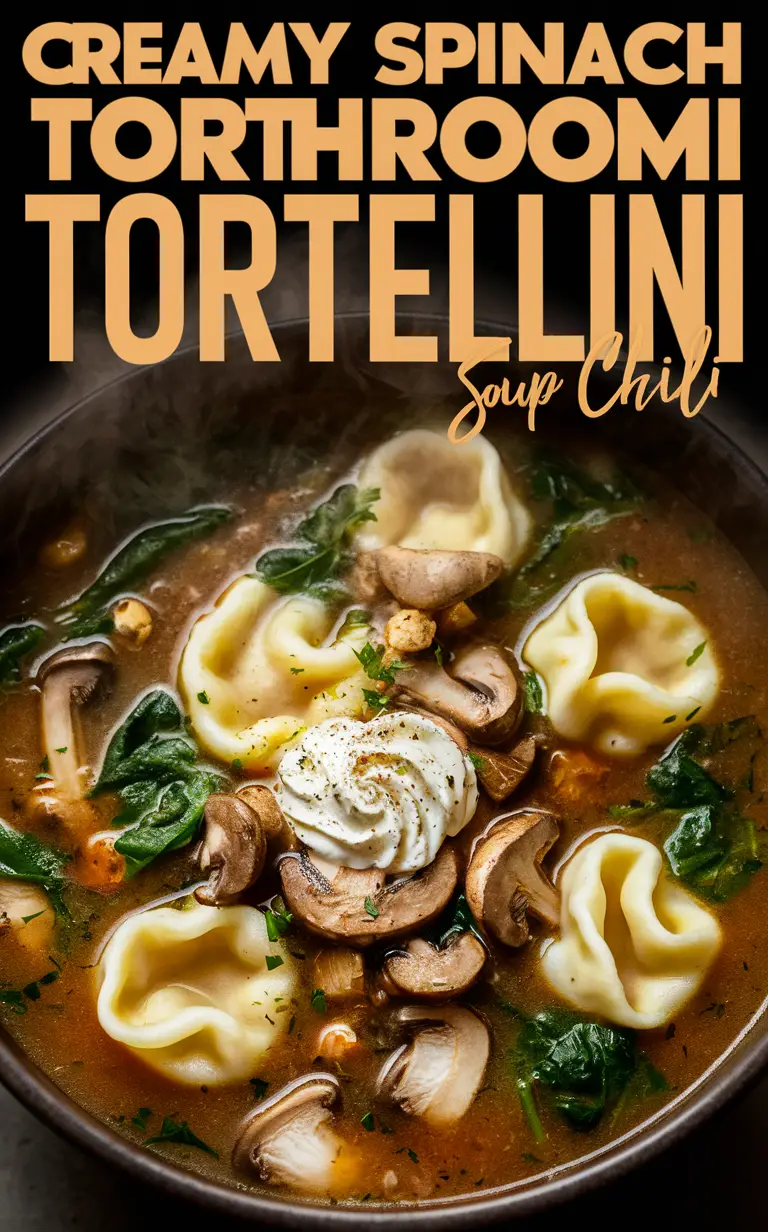 Creamy spinach soup, Mushroom tortellini soup, Creamy mushroom soup, Spinach tortellini soup, Creamy spinach chili