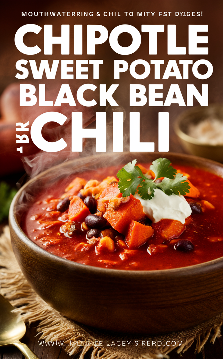 Chipotle sweet potato chili, Sweet potato black bean chili, Vegetarian chili recipe, Spicy sweet potato chili, Healthy chili recipe