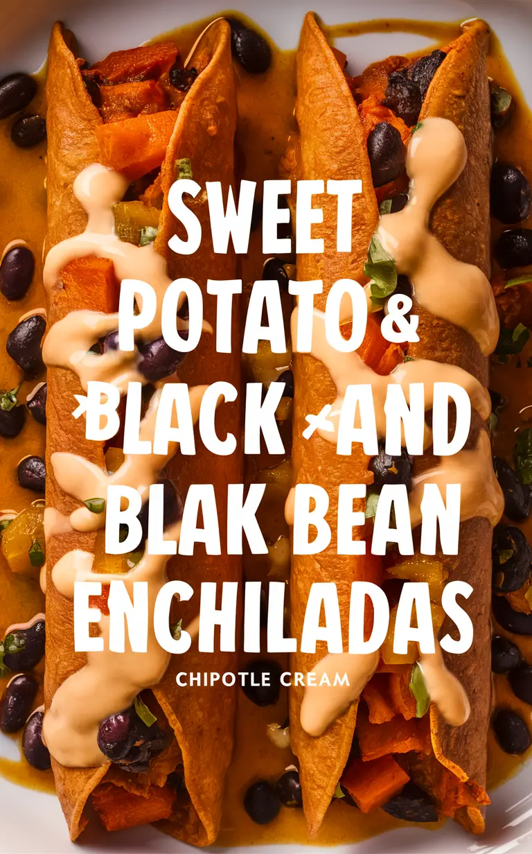 Sweet Potato Enchiladas, Vegetarian Enchiladas, Plant-Based Enchiladas, Enchiladas with Black Beans, Healthy Enchiladas