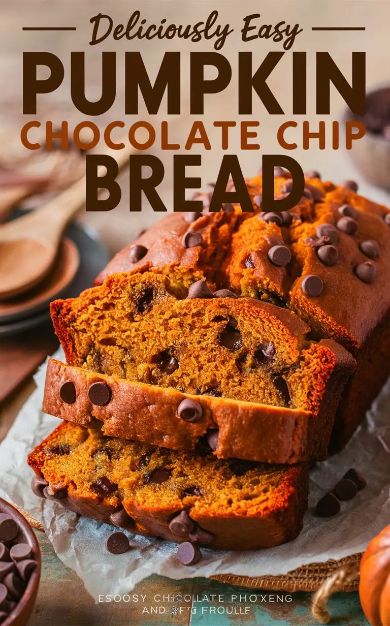 Pumpkin bread recipe, Chocolate chip pumpkin bread, Easy pumpkin bread, Pumpkin chocolate chip loaf, Homemade pumpkin bread