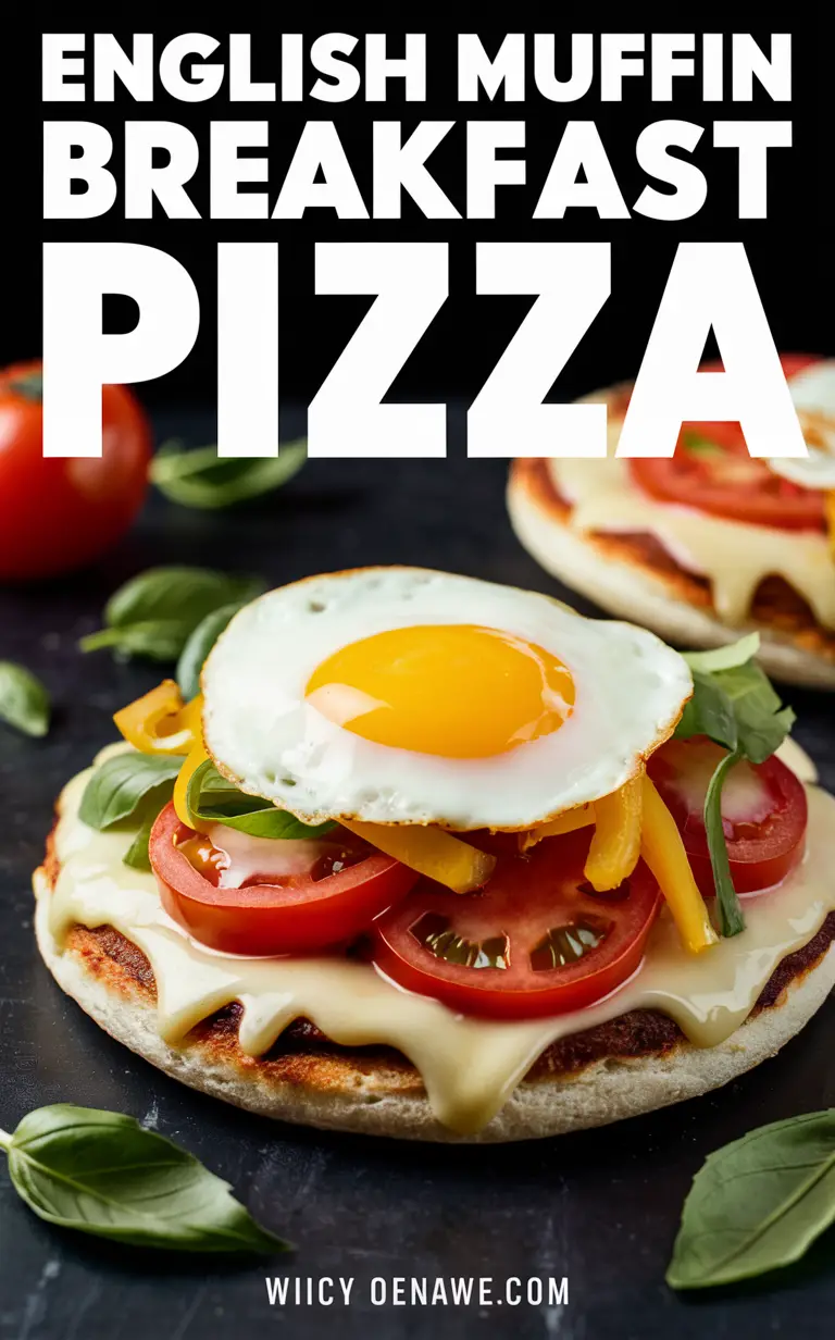 English Muffin Pizza, Breakfast Pizza Recipe, Breakfast Pizza, English Muffin Recipe, Pizza Recipe