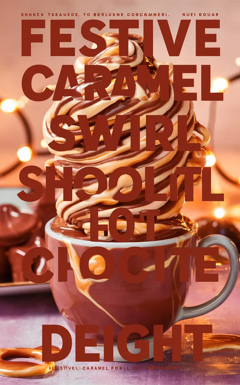 Caramel hot chocolate, Hot chocolate swirl, Festive hot chocolate, Caramel swirl drink, Delicious hot chocolate