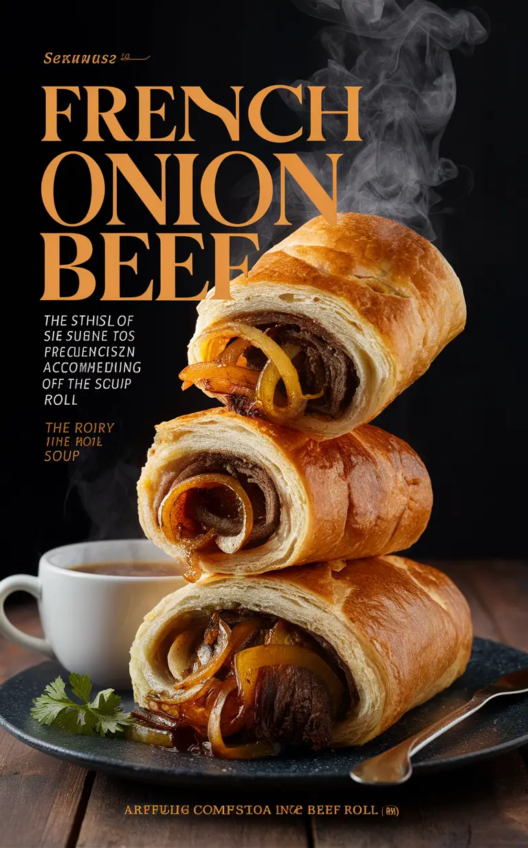 French Onion Beef Rolls, Beef Roll Recipe, Savory Beef Roll, French Onion Roll, Gourmet Beef Roll