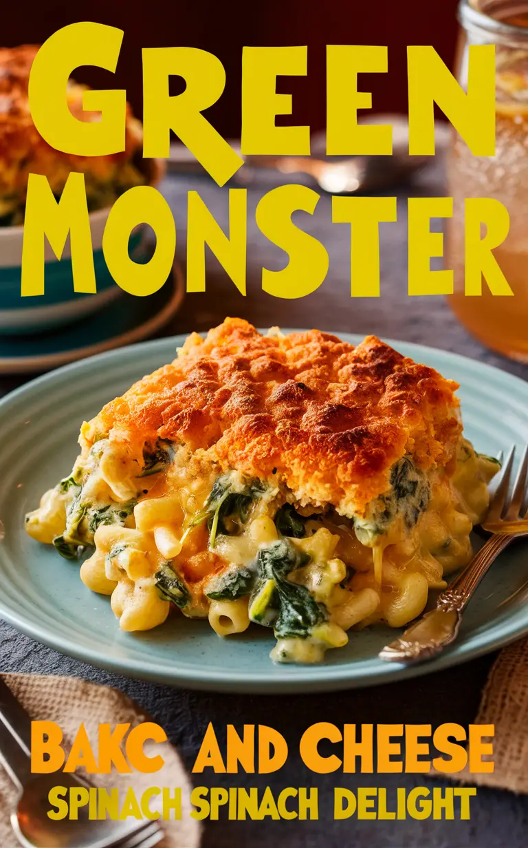 Baked mac and cheese, Spinach recipes, Monster mac and cheese, Green mac and cheese, Delicious spinach dishes