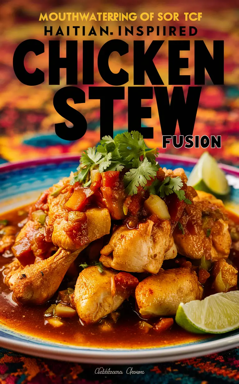 Haitian chicken stew, Caribbean chicken recipe, Creole chicken soup, Island chicken stew, Haitian fusion food