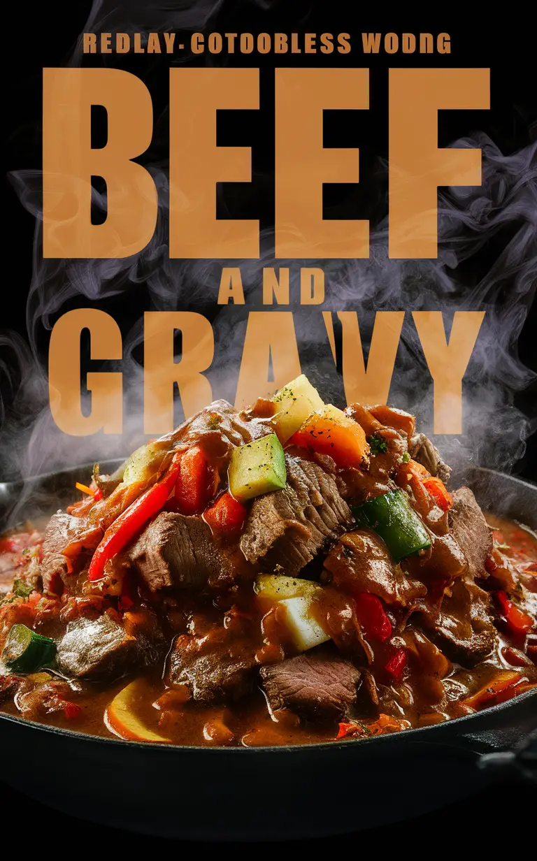 beef dinner skillet, beef gravy recipe, savory beef gravy, homemade beef skillet, hearty beef dinner