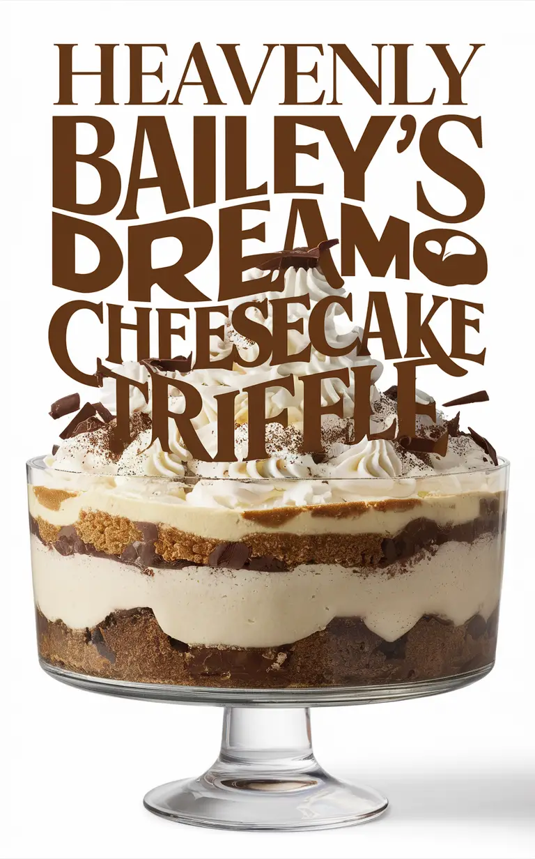 Heavenly Cheesecake Trifle, Dream Bailey's Desserts, Gourmet Cheesecake Recipe, Elegant Trifle Dessert, Luxury Cheesecake Trifle