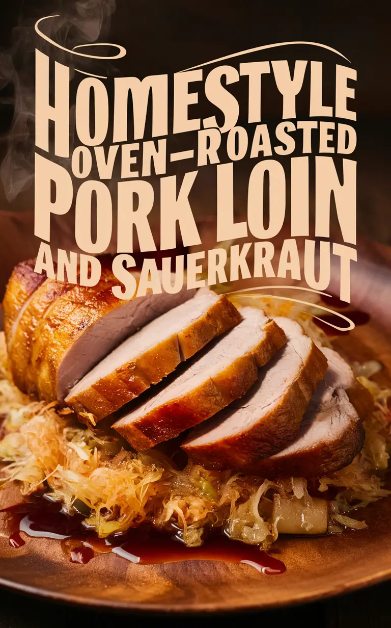 Pork loin recipe, Homemade pork loin, Roasted pork loin, Oven-roasted pork, Sauerkraut recipe