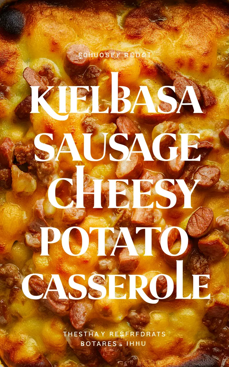 Kielbasa recipe, cheesy potato casserole, polish sausage recipe, potato casserole recipe, kielbasa casserole