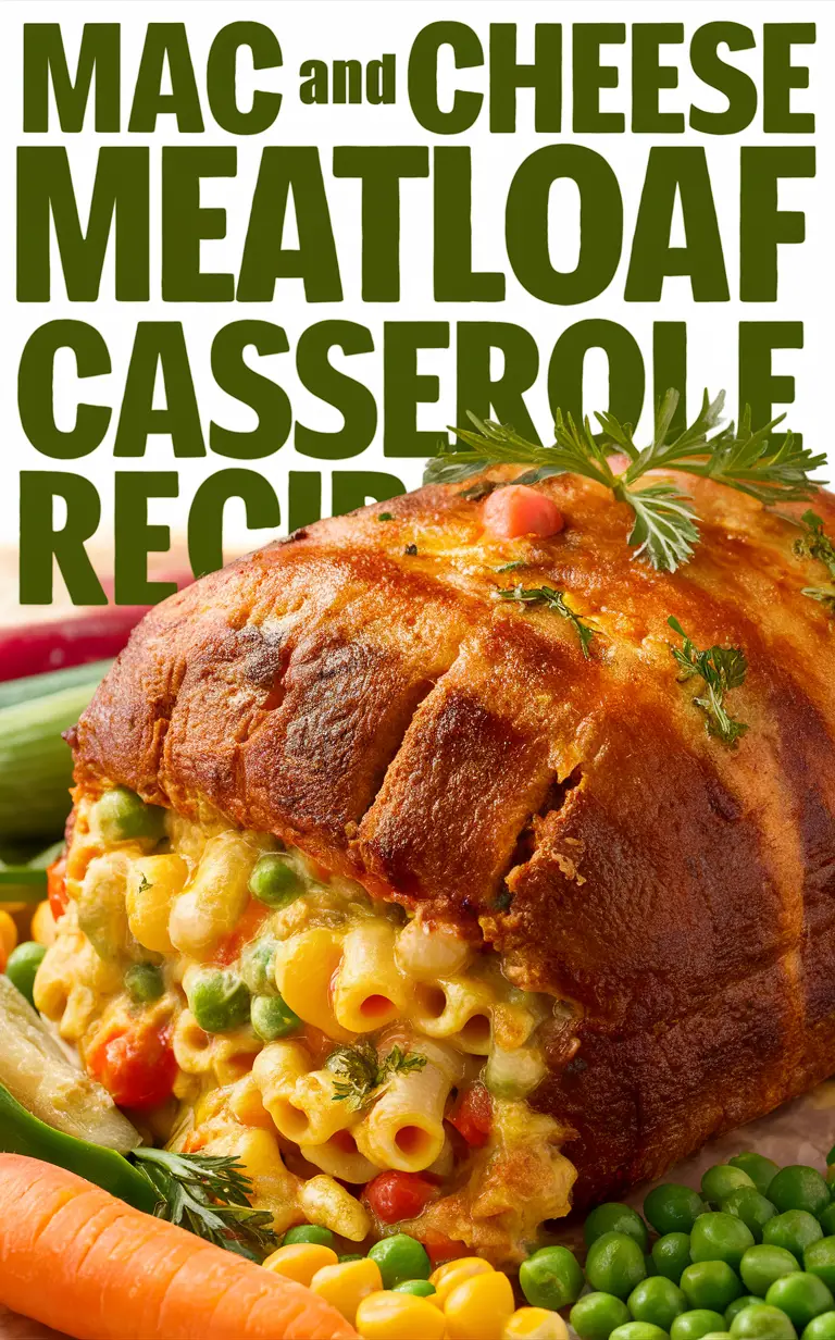 Mac and Cheese Casserole Recipe, Cheesy Meatloaf Recipe, Comfort Food Casseroles, Homemade Meatloaf Casserole, Baked Mac and Cheese Casserole