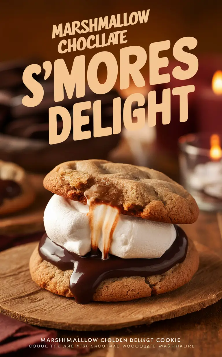 S'mores cookies, Chocolate marshmallow treats, Gourmet s'mores dessert, Decadent marshmallow cookies, Rich chocolate indulgence