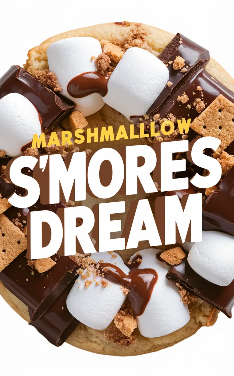 Marshmallow cookie recipe, S'mores cookie recipe, Homemade marshmallow cookies, Gourmet S'mores cookies, Decadent marshmallow treats