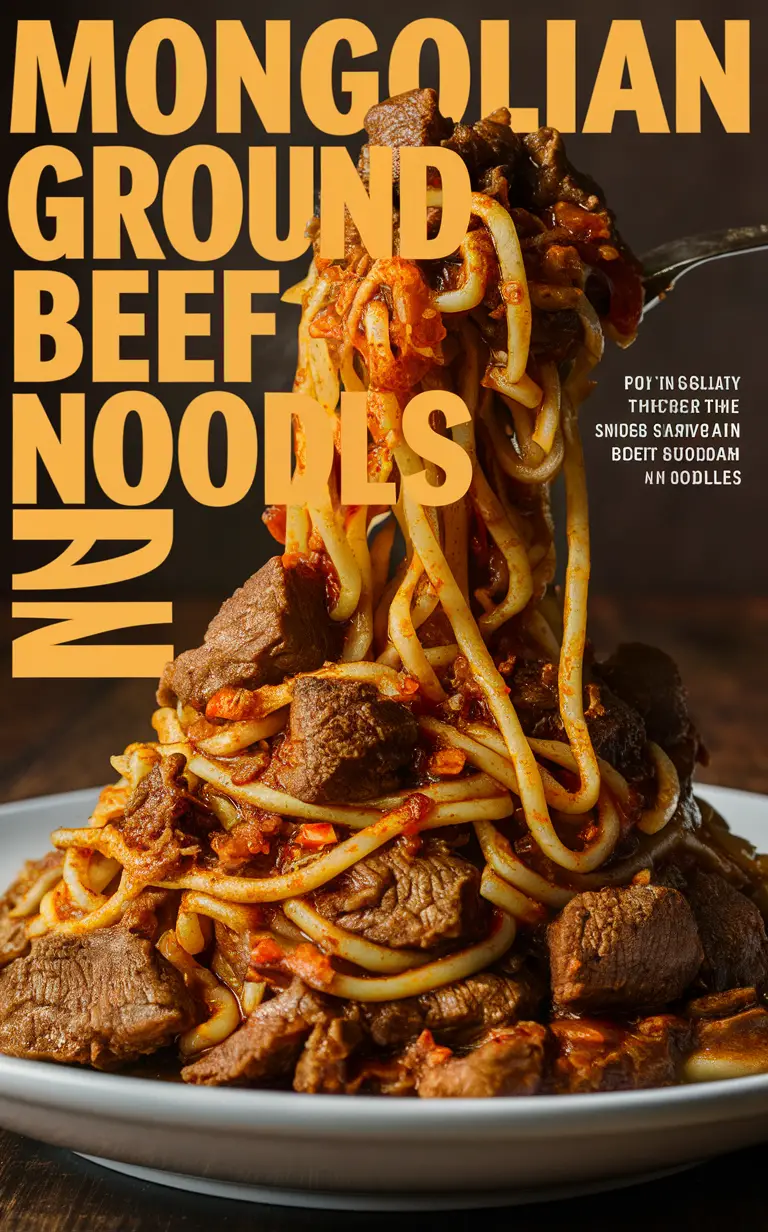 Ground Beef Noodles Recipe, Beef Noodle Stir Fry, Mongolian Beef Noodles, Authentic Mongolian Noodles, Beef Lo Mein