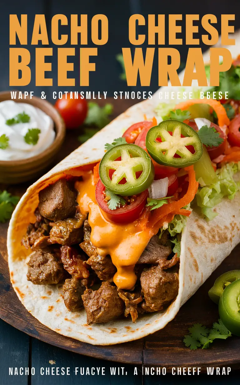 Nacho Cheese Beef Wrap, Delicious Beef Wrap, Cheese Beef Wrap, Gourmet Beef Wrap, Flavorsome Beef Wrap