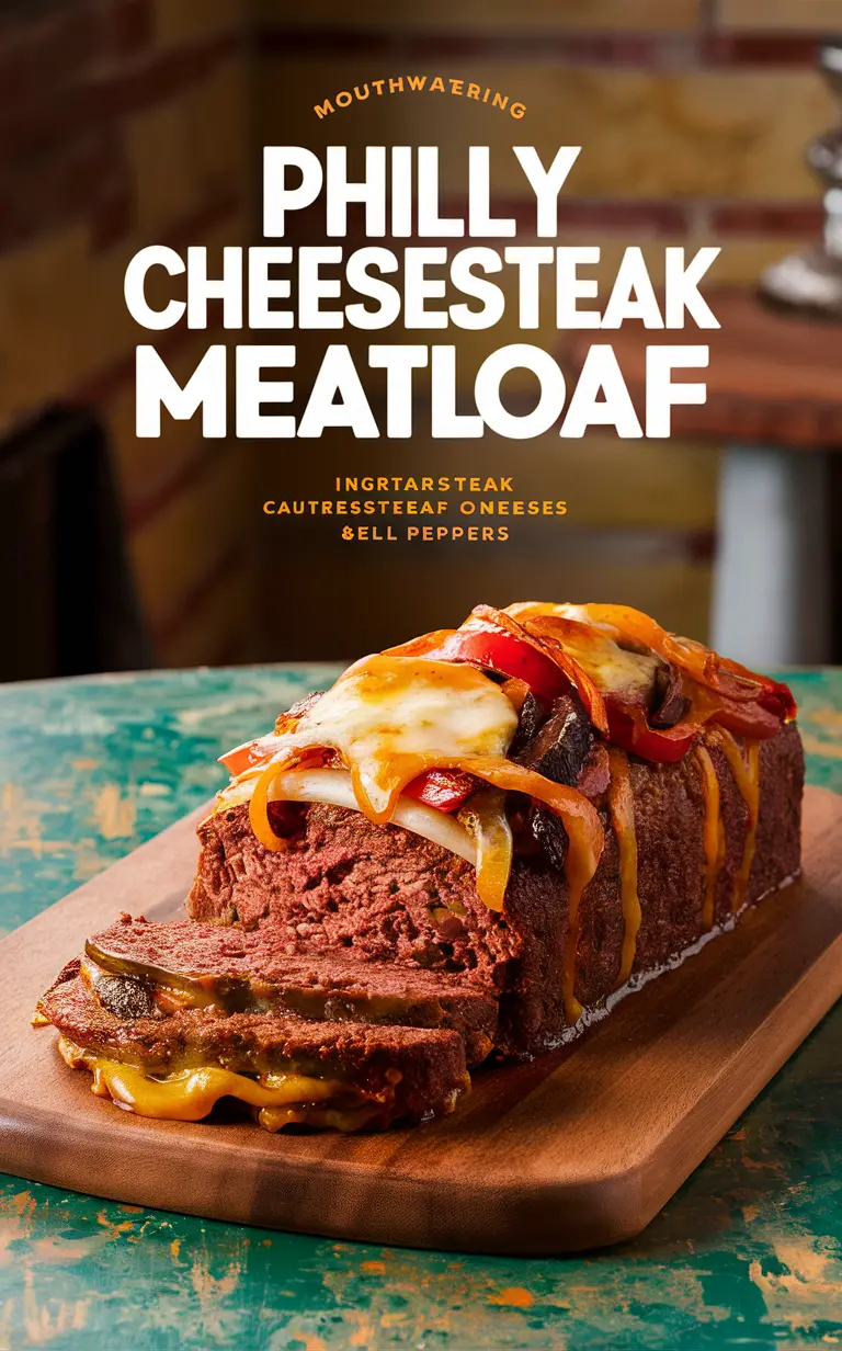 Philly cheesesteak, meatloaf recipe, beef, provolone cheese, onions