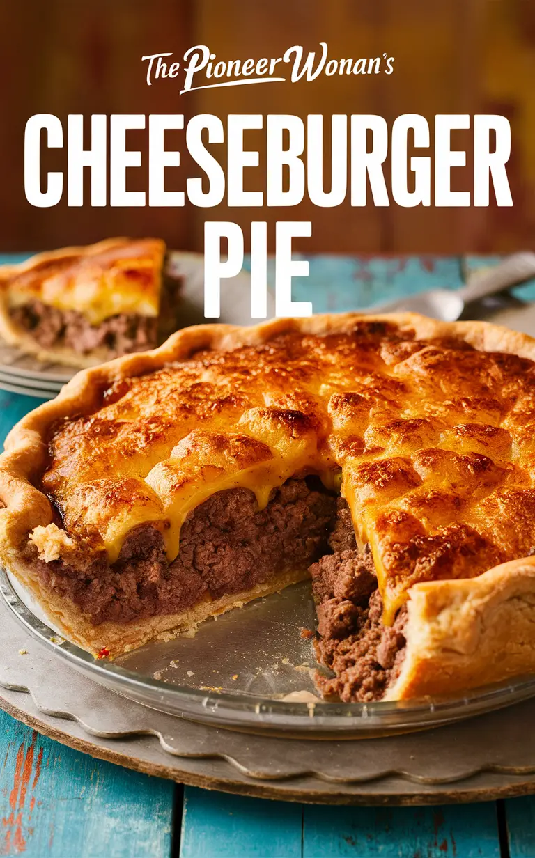 Beefy Cheeseburger Pie, Ground Beef Pie, Cheesy Hamburger Pie, Savory Cheeseburger Bake, Meaty Cheddar Pie