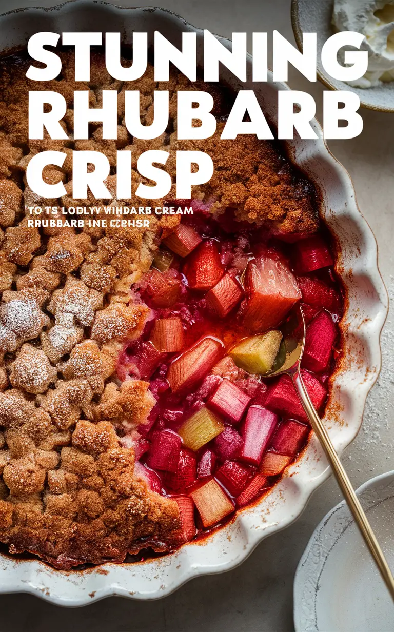 Rhubarb dessert recipe, Rhubarb crisp topping, Easy rhubarb crisp recipe, Homemade rhubarb crisp, Best rhubarb crisp recipe