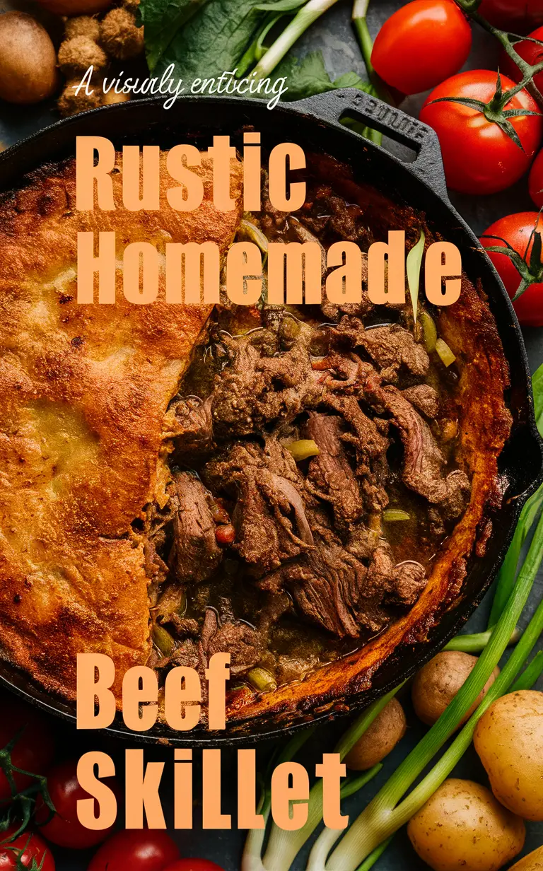 Grass-fed beef skillet, Cast-iron beef recipes, Farmhouse beef dinners, Organic beef one-pan meals, Hearty beef skillet dishes