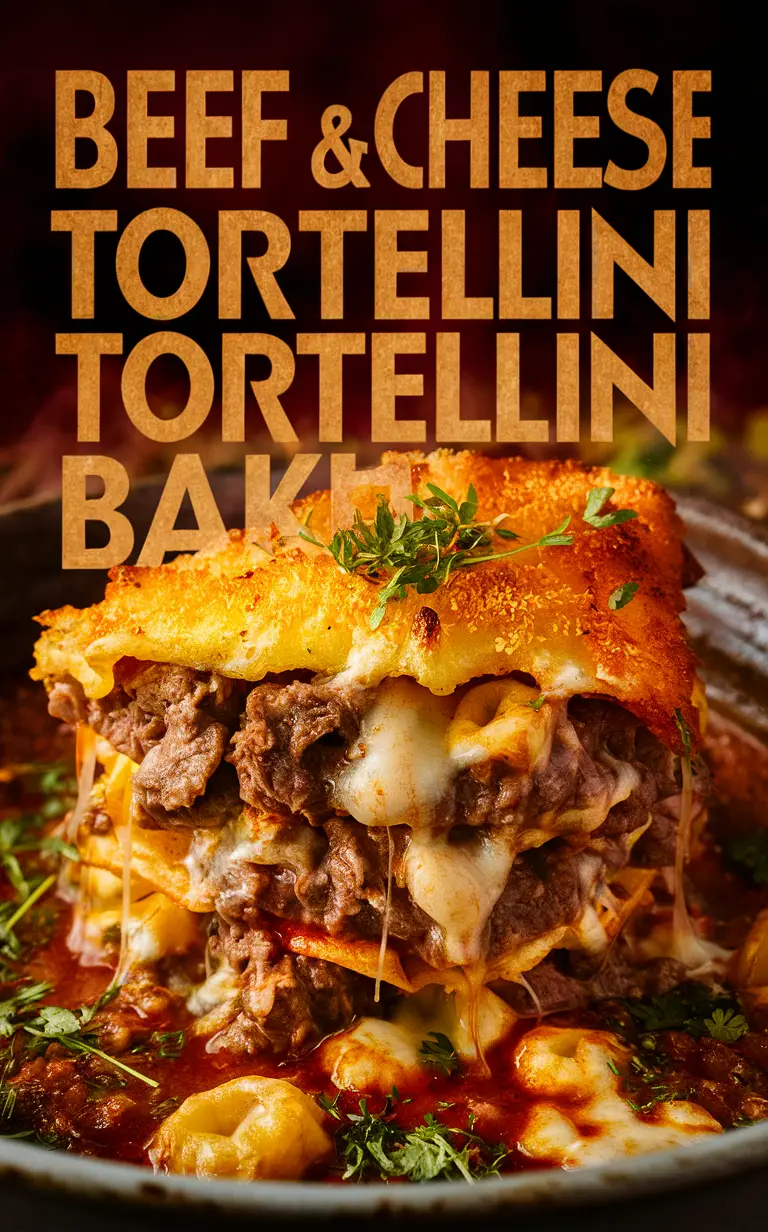 Beef casserole, Creamy tortellini, Baked pasta recipes, Cheesy beef casserole, Gourmet pasta bake