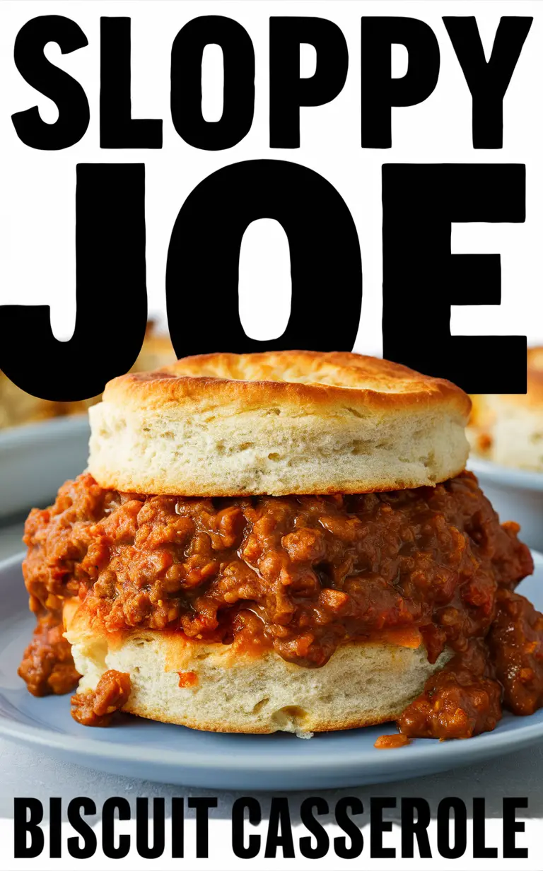 sloppy joe casserole, biscuit casserole recipe, easy sloppy joe casserole, sloppy joe biscuit bake, homemade biscuit casserole