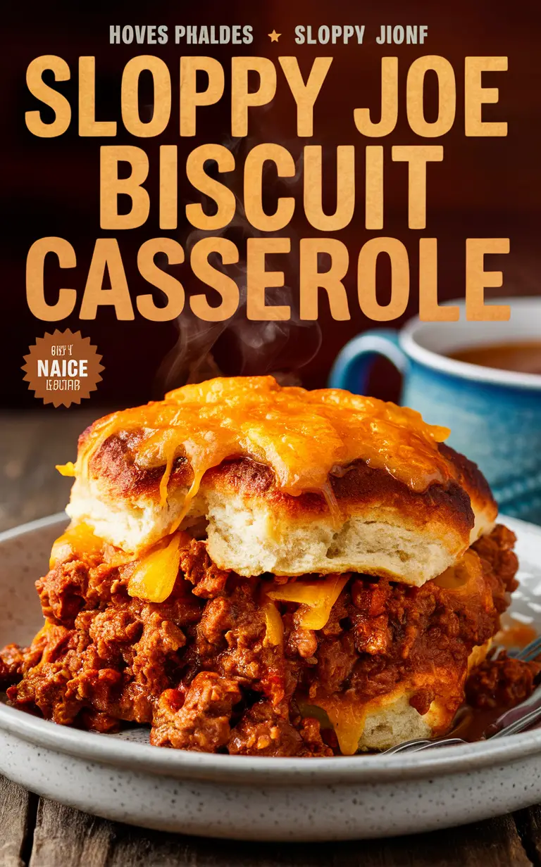 sloppy joe casserole, biscuit casserole recipe, easy sloppy joe casserole, sloppy joe biscuit bake, homemade biscuit casserole