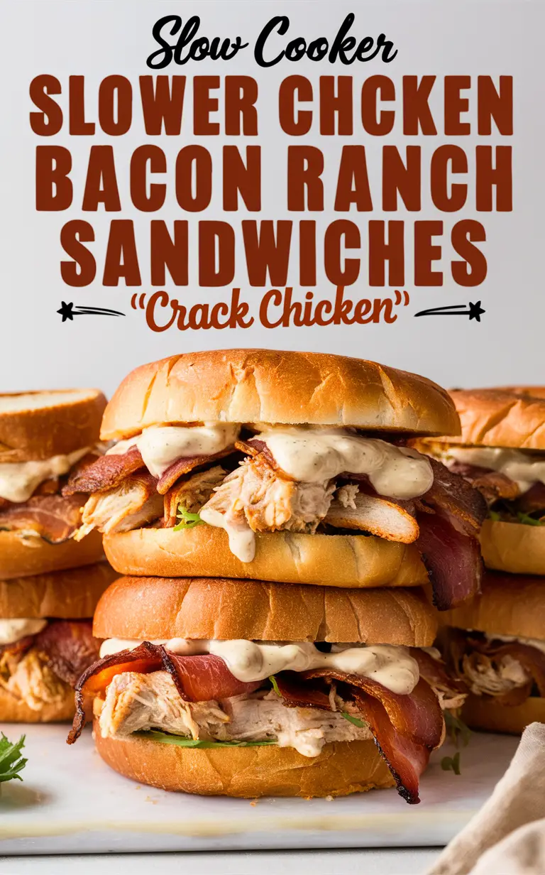 Slow Cooker Chicken Bacon Ranch Sandwiches, Delicious Chicken Bacon Ranch Recipe, Bacon Ranch Slow Cooker Sandwiches, Easy Slow Cooker Chicken Bacon Ranch, Tasty Chicken Bacon Ranch Sandwiches