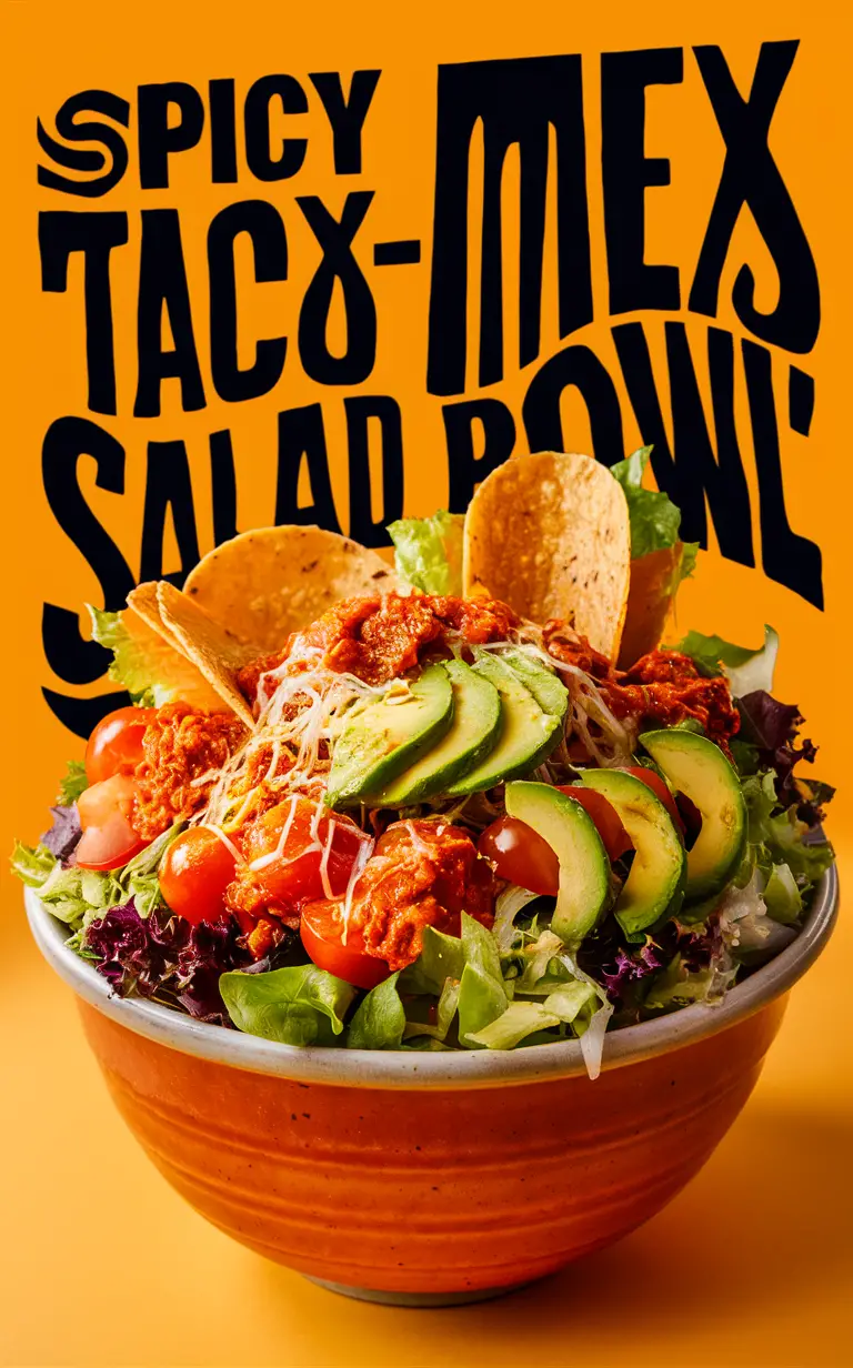 Spicy taco salad, tex-mex salad, spicy tex-mex, taco bowl, tex-mex bowl