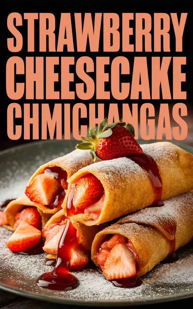 Strawberry cheesecake recipe, Dessert recipe, Easy dessert recipe, Cheesecake chimichangas, Sweet treat recipe