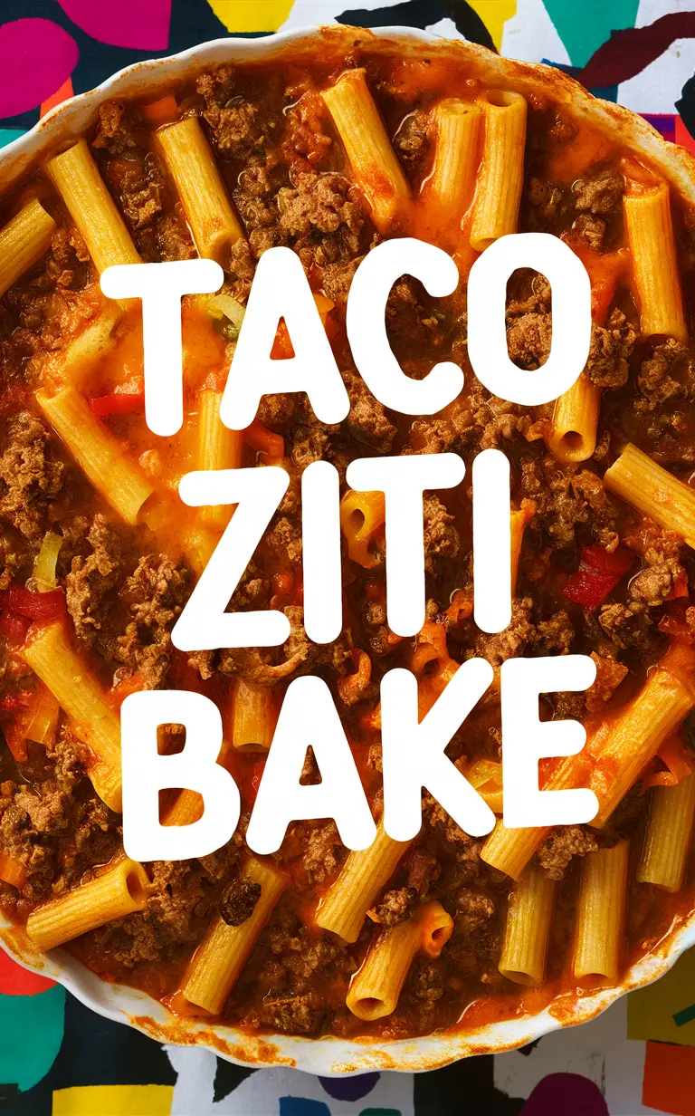 Taco casserole recipe, Easy ziti bake, Delicious ground beef casserole, Flavorful Mexican dish, Cheesy pasta bake