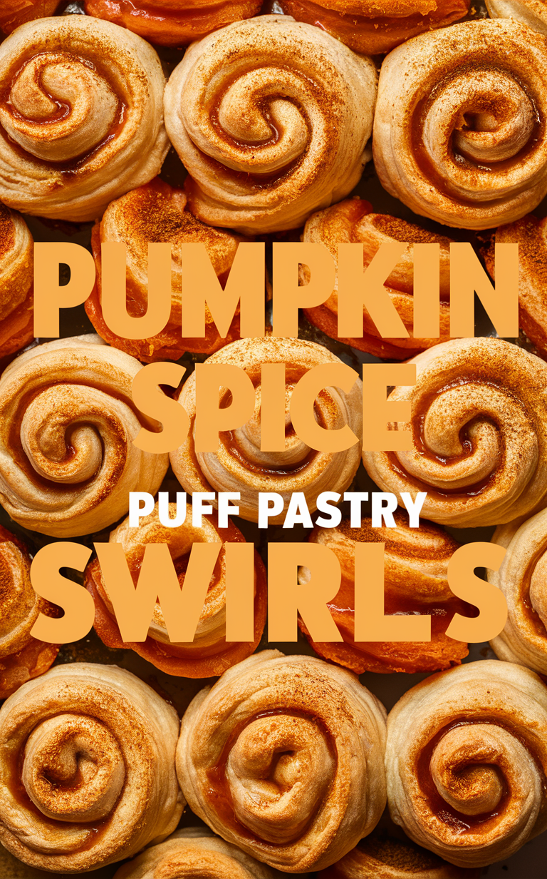 Pumpkin spice dessert, Puff pastry recipe, Homemade pastry swirls, Fall baking ideas, Delicious pumpkin treats