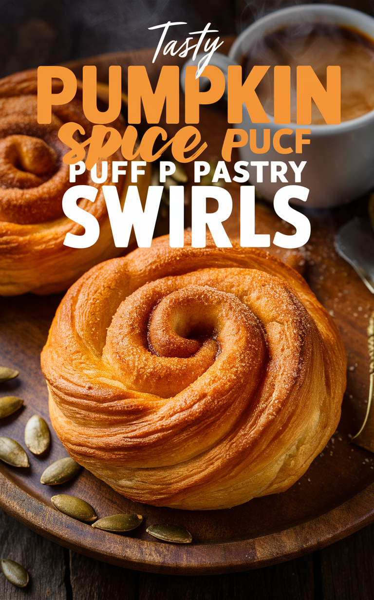 Pumpkin spice dessert, Puff pastry recipe, Homemade pastry swirls, Fall baking ideas, Delicious pumpkin treats