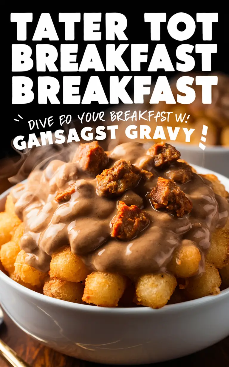 Tater tot casserole recipe, Sausage gravy recipe, Breakfast bowl recipe, Comfort food recipe, Hearty brunch dish