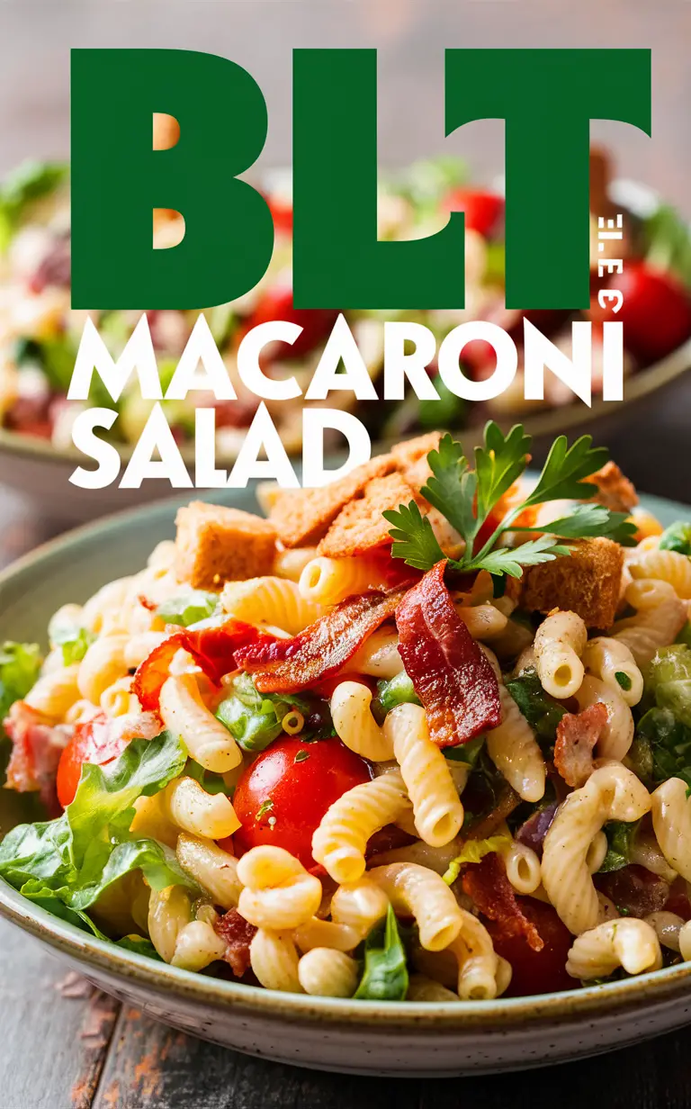 Macaroni Salad Recipe, Easy BLT Salad, Bacon Macaroni Pasta, BLT Pasta Salad, Creamy BLT Macaroni Salad