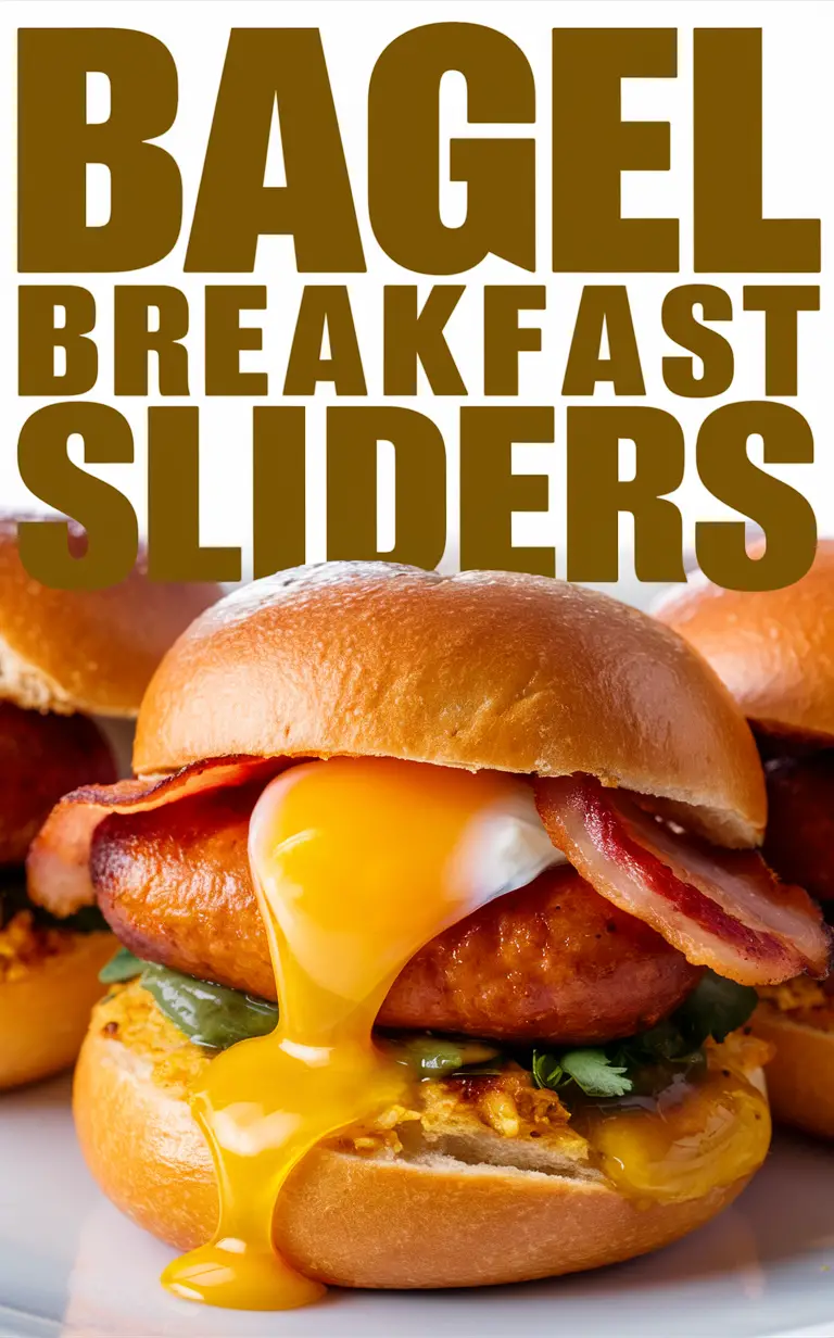 bagel sandwiches, breakfast sliders, breakfast recipe, breakfast ideas, party food