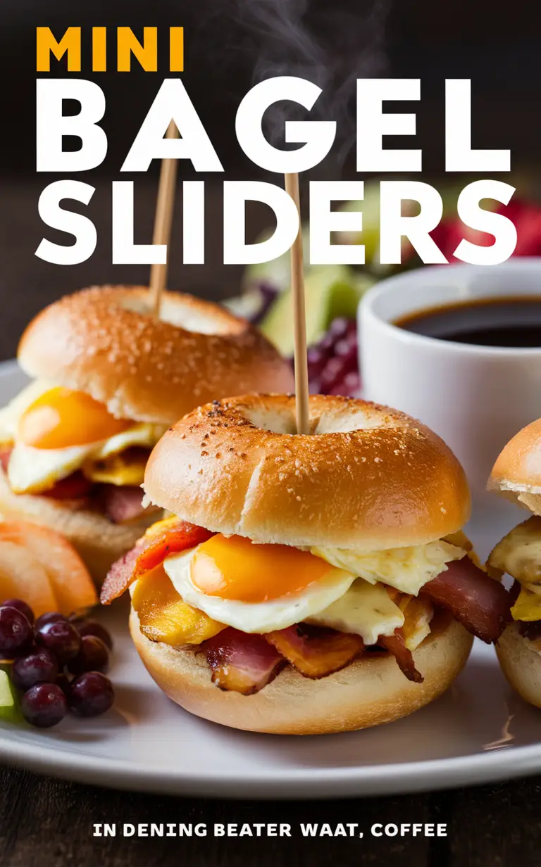 bagel sandwiches, breakfast sliders, breakfast recipe, breakfast ideas, party food