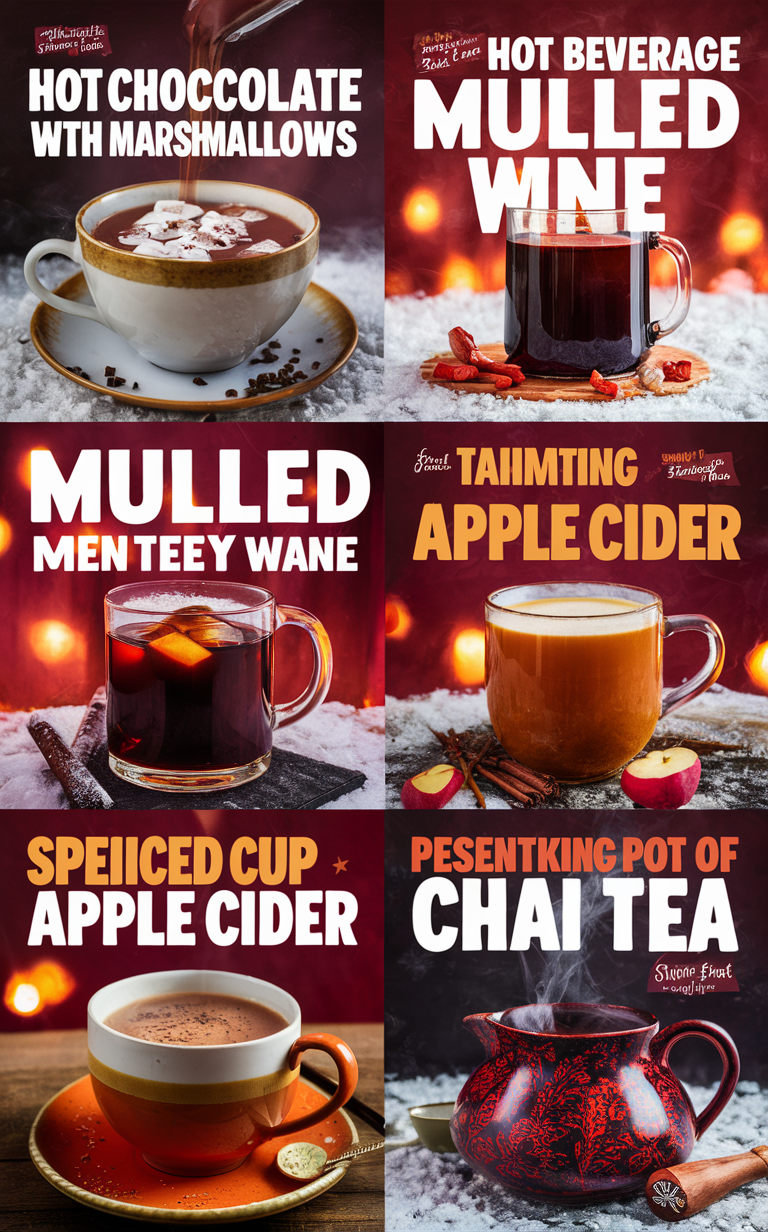 Winter drink recipes, Hot chocolate recipes, Mulled wine recipe, Warm cider recipe, Spiced tea recipe