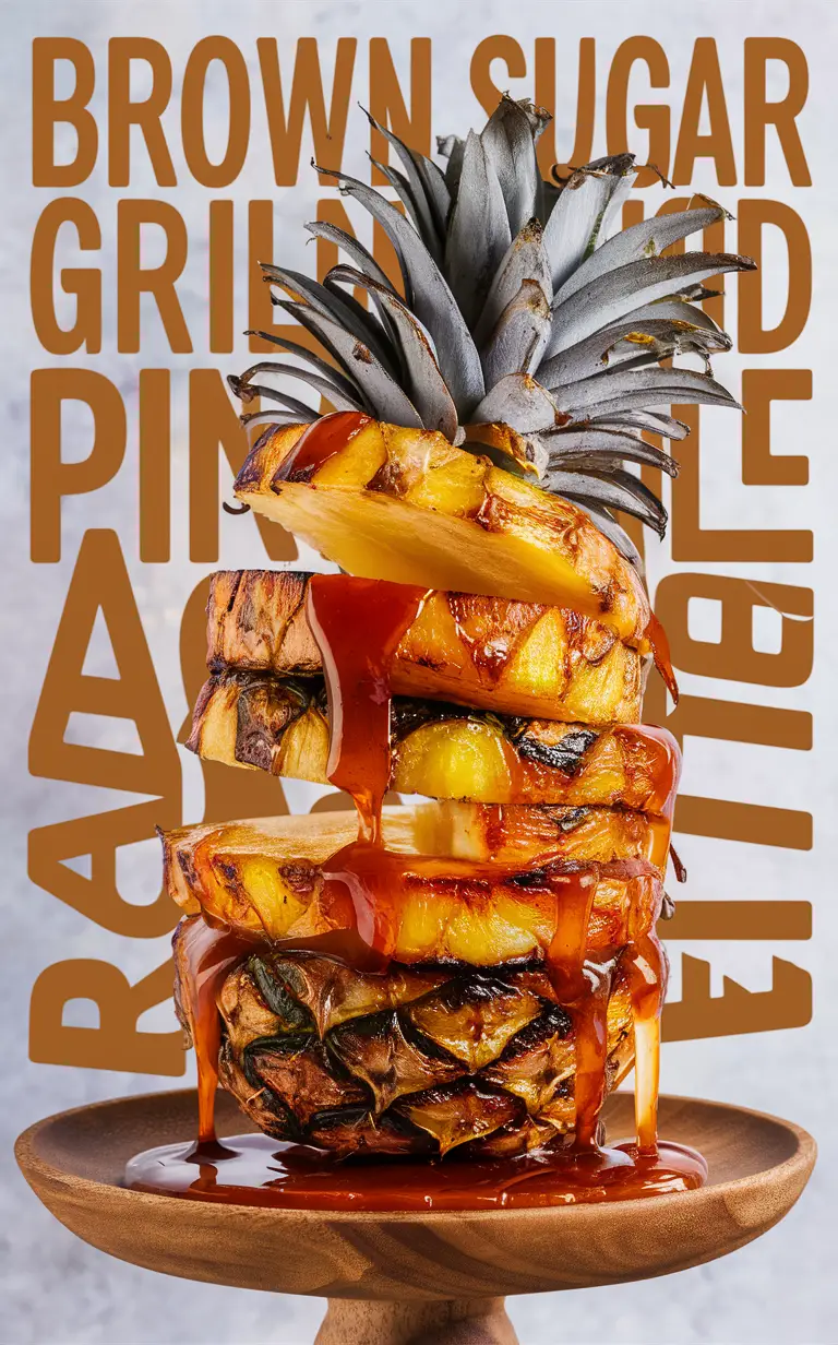 Grilled pineapple recipe, Brown sugar pineapple, Brown sugar grilled fruit, Pineapple grilling, Sweet grilled pineapple