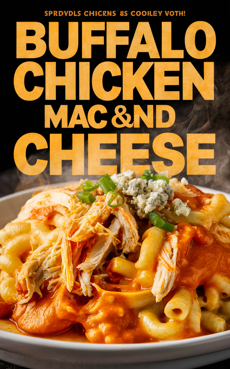 Buffalo chicken mac and cheese, spicy buffalo mac and cheese, buffalo chicken pasta bake, buffalo chicken macaroni and cheese, buffalo chicken casserole