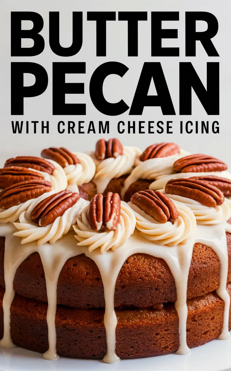 Butter Pecan Cake, Cream Cheese Icing, Pecan Cake Recipe, Homemade Butter Pecan Cake, Cream Cheese Frosting Recipe