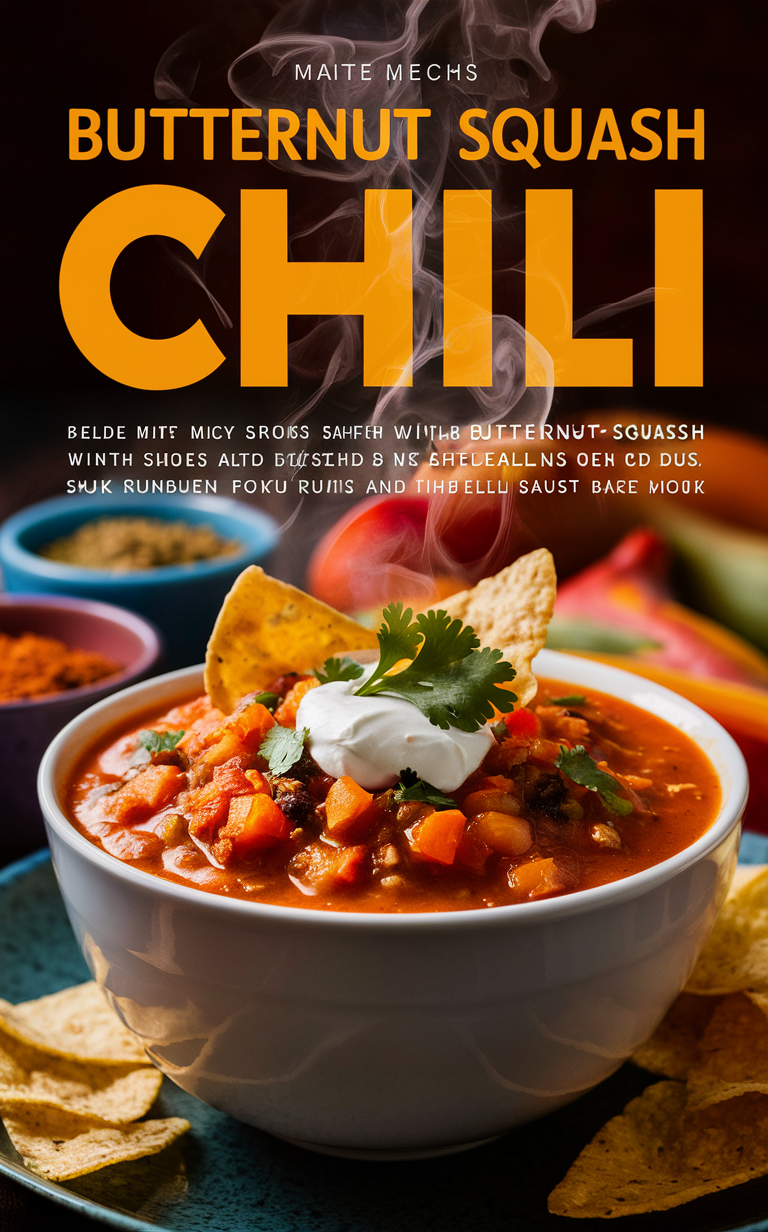 Butternut squash chili recipe, vegetarian chili recipe, fall soup recipe, healthy chili recipe, meatless chili recipe