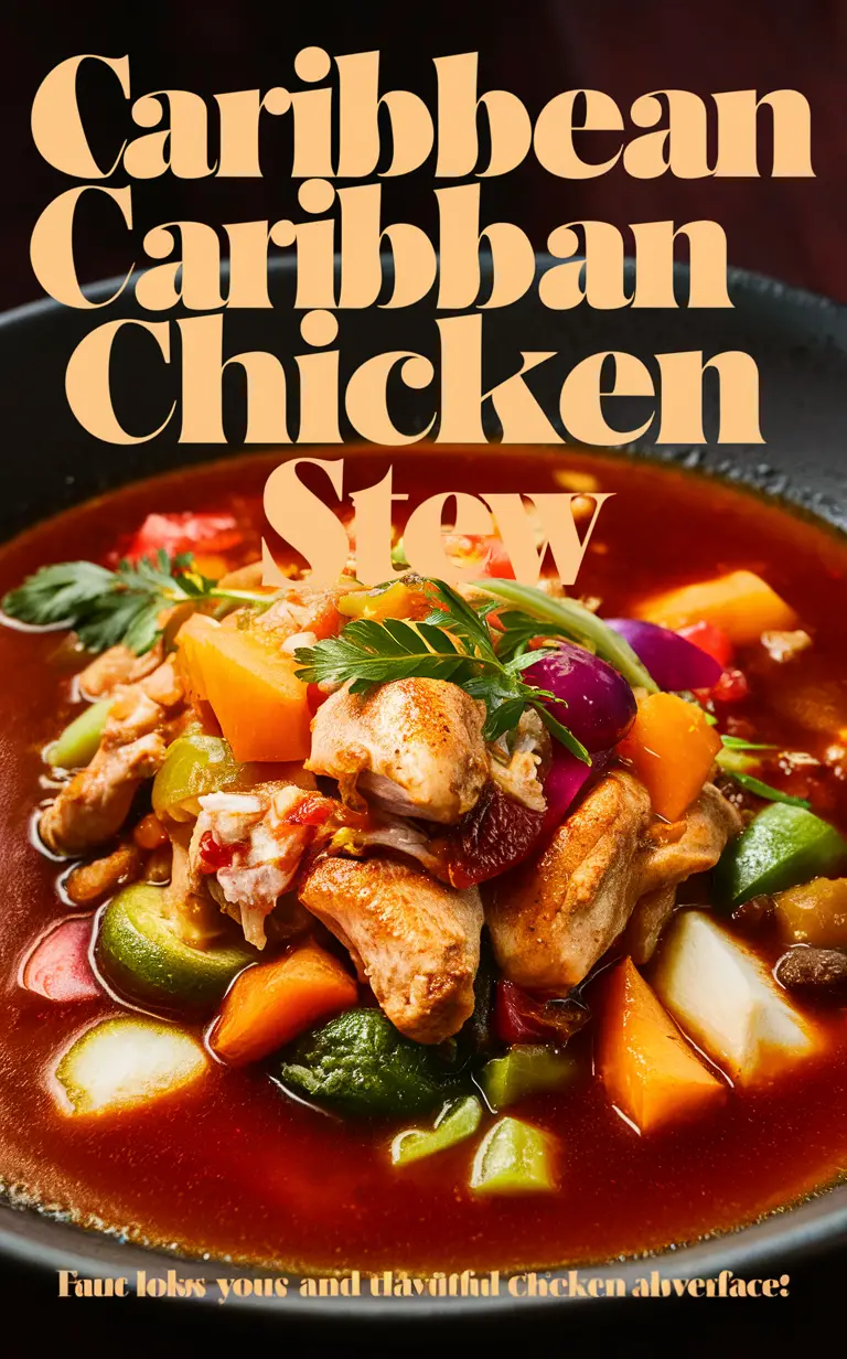 Caribbean stew recipe, Chicken stew ingredients, Fusion stew dish, Caribbean cuisine stew, Homemade chicken stew