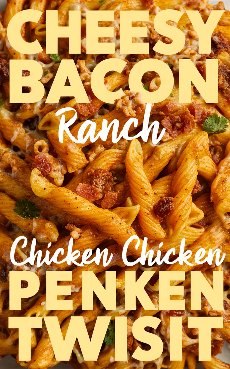 Chicken Bacon Ranch Penne, Cheesy Pasta Bake, Creamy Bacon Pasta, Ranch Chicken Casserole, Bacon Ranch Chicken Pasta