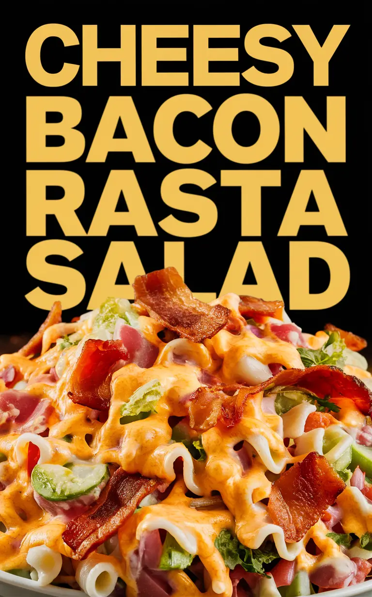 Bacon Ranch Pasta Salad, Cheesy Pasta Salad, Bacon Ranch Salad, Ranch Pasta Salad, Cheesy Bacon Salad