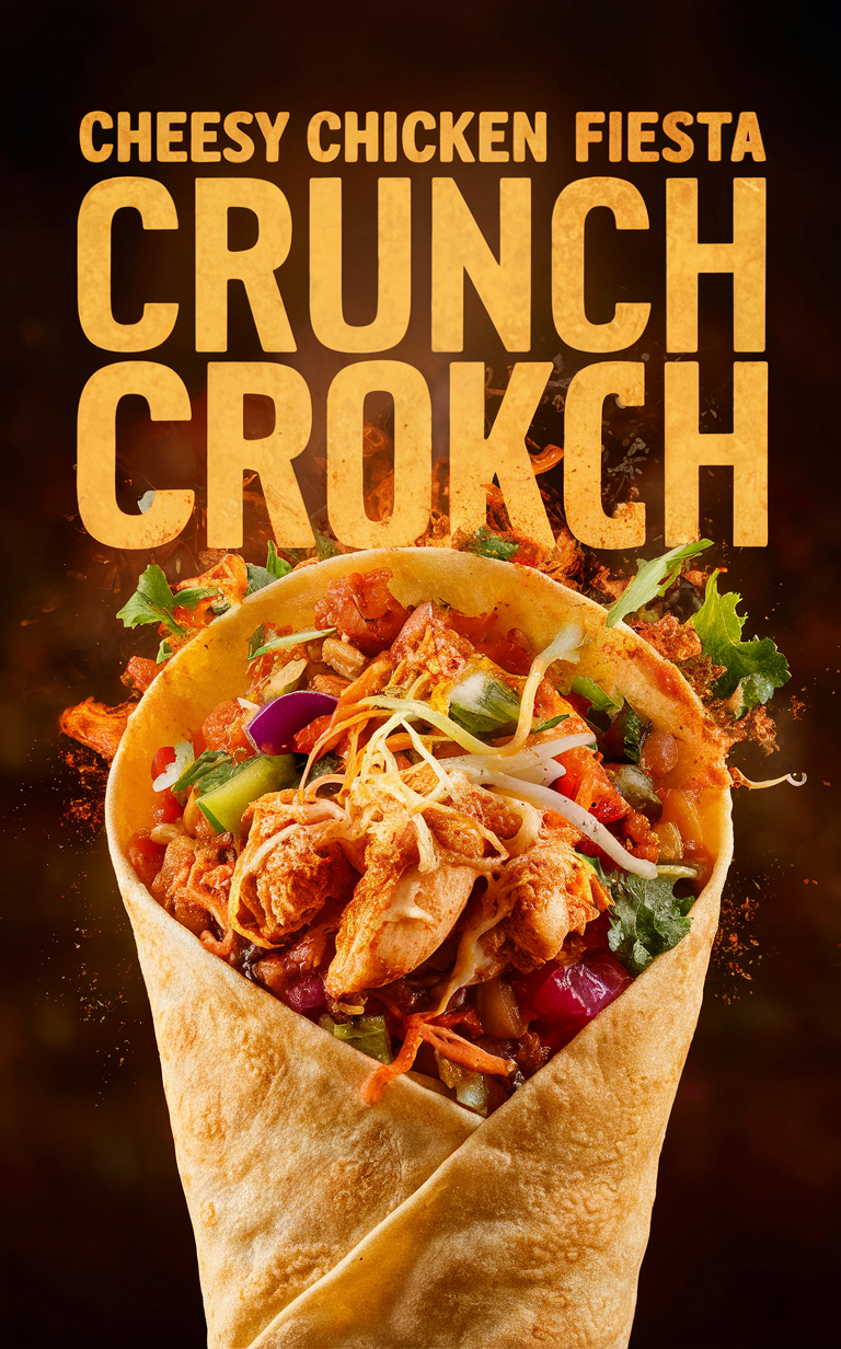 Chicken Fiesta Crunch Wrap, Cheesy Fiesta Wrap, Crunchy Chicken Wrap, Cheesy Crunch Wrap, Chicken Fiesta Roll