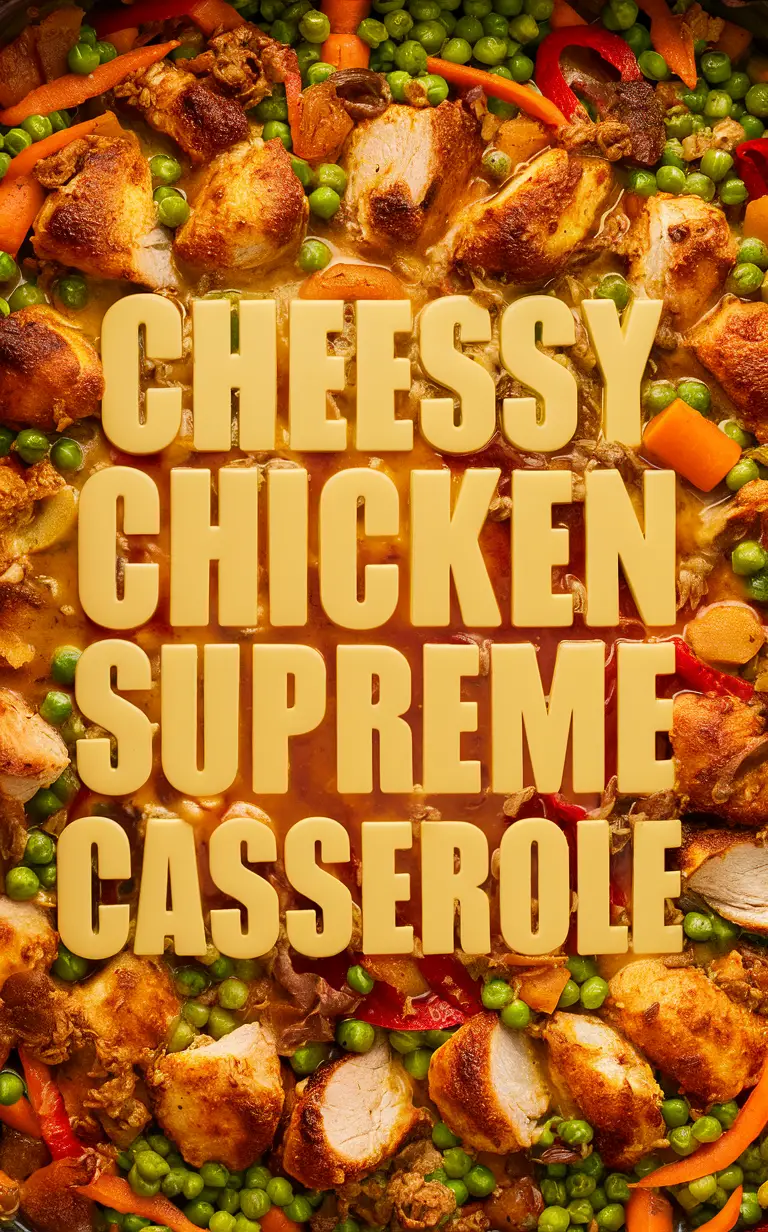 Cheesy Chicken Casserole, Chicken Supreme Bake, Cheesy Baked Chicken Dish, Supreme Chicken Casserole, Gourmet Chicken Casserole