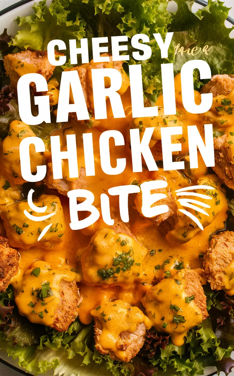 Chicken appetizer recipe, Garlic chicken bites, Cheesy chicken bites, Easy chicken appetizer, Baked chicken bites