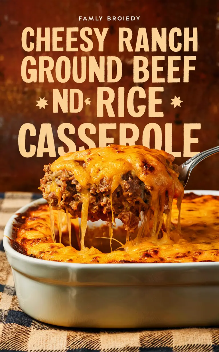 Cheesy casserole recipe, Ground beef casserole, Ranch rice casserole, Beef and rice casserole, Cheesy ranch casserole