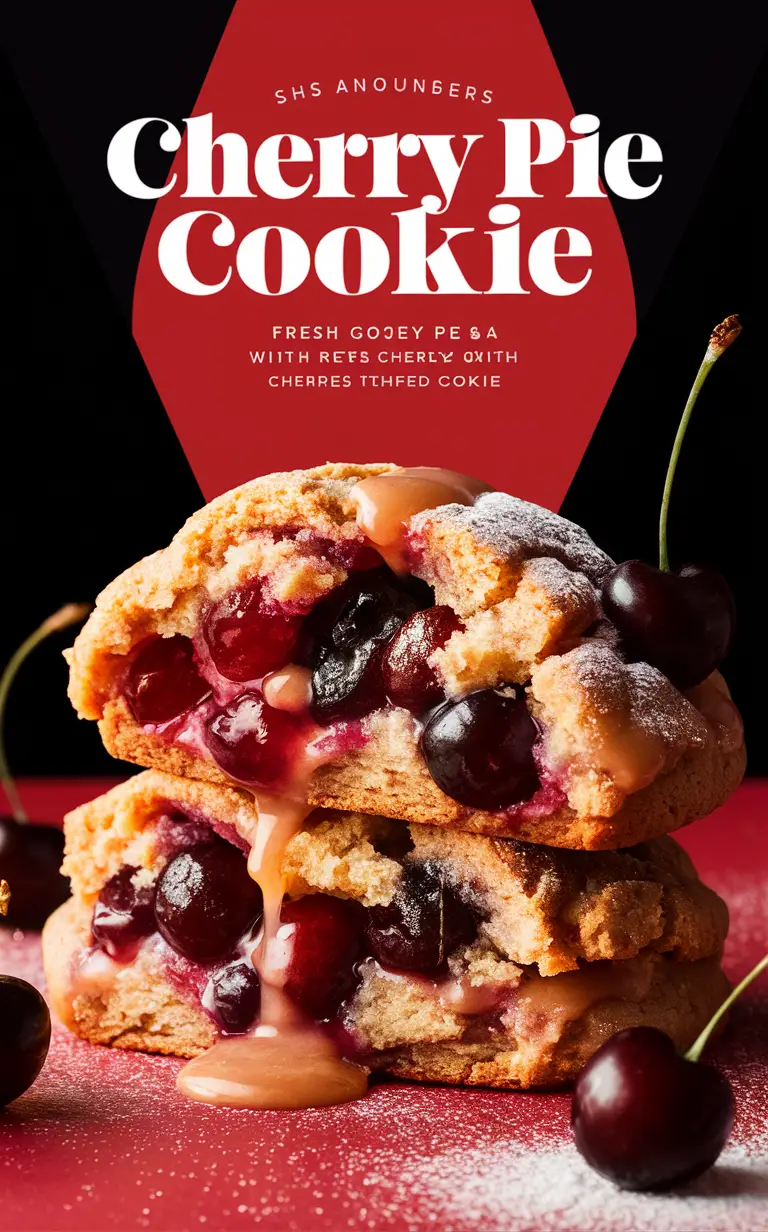 Cherry pie cookies, Stuffed cherry pie cookies, Cherry cookie recipe, Pie stuffed cookies, Cherry pie dessert