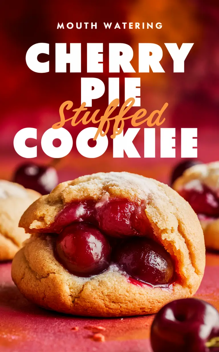 Cherry pie cookies, Stuffed cherry pie cookies, Cherry cookie recipe, Pie stuffed cookies, Cherry pie dessert